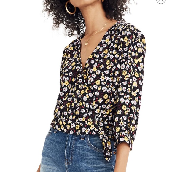Madewell Tops - Madewell French floral wrap top